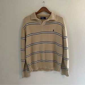 Vintage Striped Polo Sweater